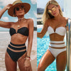 Image of Bandeau Bikini Set Women High Waist Push-up Padded Bra Strapless Swimsuit Bandage Bikini Sets Swimwear bikinis 2019 mujer