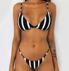 Image of Bandeau stripe bikini 2019 new Summer beachwear Push up sexy swimsuit female biquini High cut bathing suit women swimwear