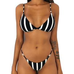 Bandeau stripe bikini 2019 new Summer beachwear Push up sexy swimsuit female biquini High cut bathing suit women swimwear