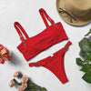 Image of Bandeau swimsuit push up buckle swimwear women High waist bikini 2019 Sports bathing suit Summer bathers Brazil micro bikini new