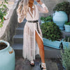 Image of Beach Cover ups Tunic Pareos Swimwear Women 2018 Bikini long sleeve Bandage Cardigan cover up Chiffon Swimsuits Beach Swim Wear