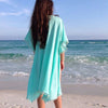 Image of Beach Cover ups Tunic Pareos Swimwear Women 2018 Bikini long sleeve Bandage Cardigan cover up Chiffon Swimsuits Beach Swim Wear