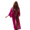 Image of Beach Cover ups Tunic Pareos Swimwear Women 2018 Bikini long sleeve Bandage Cardigan cover up Chiffon Swimsuits Beach Swim Wear