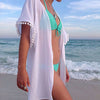 Image of Beach Cover ups Tunic Pareos Swimwear Women 2018 Bikini long sleeve Bandage Cardigan cover up Chiffon Swimsuits Beach Swim Wear