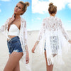 Image of Beach Cover ups Tunic Pareos Swimwear Women 2018 Bikini long sleeve Bandage Cardigan cover up Chiffon Swimsuits Beach Swim Wear