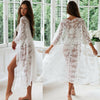 Image of Beach Cover ups Tunic Pareos Swimwear Women 2018 Bikini long sleeve Bandage Cardigan cover up Chiffon Swimsuits Beach Swim Wear