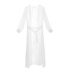 Image of Beach Cover ups Tunic Pareos Swimwear Women 2018 Bikini long sleeve Bandage Cardigan cover up Chiffon Swimsuits Beach Swim Wear