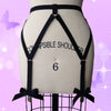 Image of Beautiful Sexy Black Bow garter belt Harajuku pastel goth harness garter stockings sexy lingerie summer style body cage harness