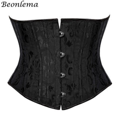 Beonlema Women Steel Bone Waist Cincher Corset Waist Slimming Underbust Fajas Steampunk Accessories Femme XS-3XL Black Corsets