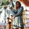 Image of Bikini 2019 Cover Up Lace Hollow Crochet Swimsuit Beach Dress Women Solid White Yellow Cover-Ups Bathing Suit Beach Tunic Dress