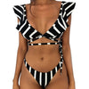 Image of Bikini 2019 New Women Sexy Print Brazilian One Piece Swimsuit Floral Retro Thong High Waist Bodysuit Backless High Cut Swimwear