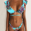 Image of Bikini 2019 New Women Sexy Print Brazilian One Piece Swimsuit Floral Retro Thong High Waist Bodysuit Backless High Cut Swimwear