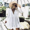 Image of Bikini Cover Up Lace Hollow Crochet Swimsuit Beach Dress Women 2018 Summer Ladies Cover-Ups Bathing Suit Beach Wear Tunic