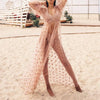 Image of Bikinx Mesh Cover up saida de praia Pink dot swimsuit cover-ups Kimono summer fashion beach women Long beach dress 2019 tunic