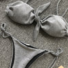 Image of Bikinx Solid knot bathing suit women biquini String sexy swimwear Push up swimsuit summer beach wear Micro bikini 2020 bathers
