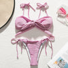 Image of Bikinx Solid knot bathing suit women biquini String sexy swimwear Push up swimsuit summer beach wear Micro bikini 2020 bathers