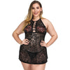 Image of Bikitique Plus Size Ultra-thin Temptation Sexy Lingerie Women Sheer Mesh Lace Short Babydolls Dress Erotic Underwear Sleepshirts