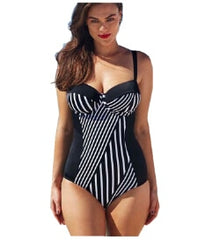 Bkning  4XL 5XL Large Size  Swimsuits Push Up Swimwear Women Plus Monokini One 1 Piece Swimsuit Striped Underwire Bathing Suit