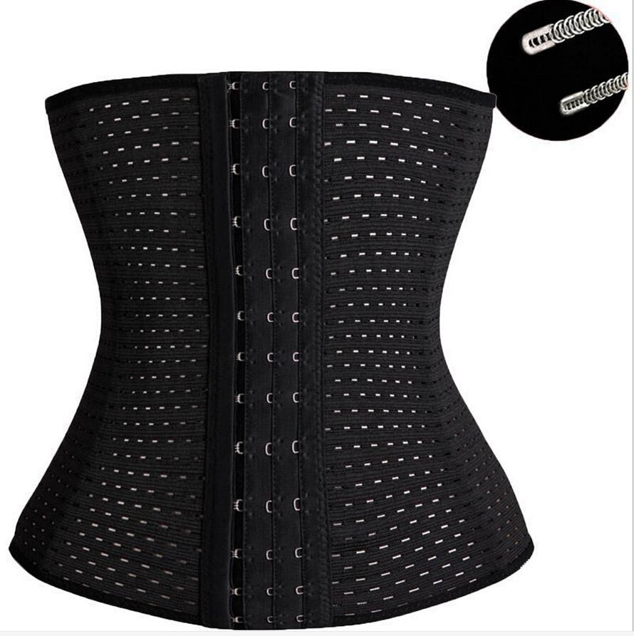 Black/Beige Fitness Fat Burning Girdle Belt Sexy Women Body Waist Trainer Shapers Underbust Belt Corset Faja Shapewear