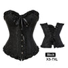 Image of Black Boned Corselet Gothic Clothing Lace Up Steampunk Overbust Corset Halloween costume Plus Size Sexy Women Bustier Bodyshaper