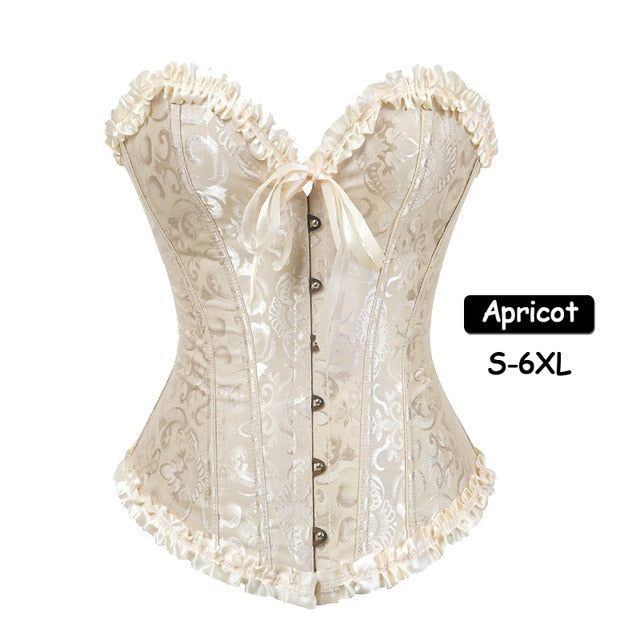 Black Boned Corselet Gothic Clothing Lace Up Steampunk Overbust Corset Halloween costume Plus Size Sexy Women Bustier Bodyshaper