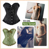 Image of Black Boned Corselet Gothic Clothing Lace Up Steampunk Overbust Corset Halloween costume Plus Size Sexy Women Bustier Bodyshaper