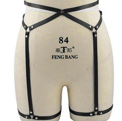 Black Gothic Leg Garter Belt Punk Fetish Leg Harness Sexy Pole Dance Bondage Body Harness Belt Thigh stockings Garter