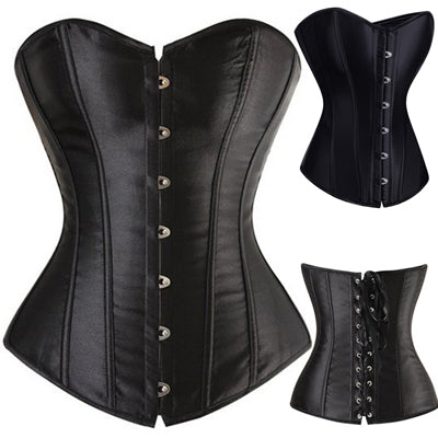 Black/White Sexy Boned Waist Trainer Brocade Corsets Bustiers Embroidery Lace Up Corselet Gothic Plus Size S-6XL Body Shaper