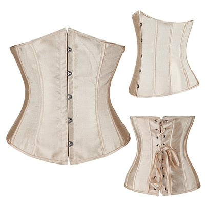 Black/White Sexy Boned Waist Trainer Brocade Corsets Bustiers Embroidery Lace Up Corselet Gothic Plus Size S-6XL Body Shaper