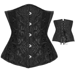 Black/White Sexy Boned Waist Trainer Brocade Corsets Bustiers Embroidery Lace Up Corselet Gothic Plus Size S-6XL Body Shaper