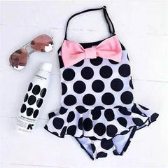 Bow Dot Swimwear Kids Girls Swimming Bikini Costume Bodysuit Swimsuit Halter Monokini Beach Clothes Clothing Summer Bathing Suit