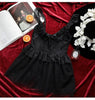 Image of Bridal Sexy Net Lingeries with G String Lace Nightdress Mini Night Dress Sleep Set See Through Temptation Underwear Women Black