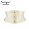 Image of Burvogue Waist Trainer Corsets Slimming Shaper Belt Short Torso Satin Underbust Corset Sexy Lace Up Bustiers & Corsets Women