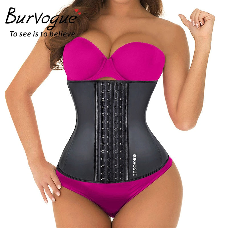 Burvogue Women Corset Waist Trainer Latex Corset Waist Control Corset and Bustier Steel Bone Underbust Slimming Shaper Corselet