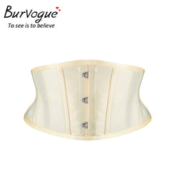 Burvogue Women Waist Trainer Corsets Slimming Shaper Belt Short Torso Satin Underbust Corset Sexy Lace Up Bustiers & Corsets