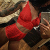 Image of CDJLFH 2019 Women Sexy Lace Bra Set Transparent Across Bra High Waist G-string Underwear Women Lingerie Suit 6 Styles 4 Colors