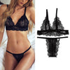 Image of CDJLFH 2019 Women Sexy Lace Bra Set Transparent Bra High Waist G-string Underwear Suit Women Panty Lingerie Set S M L XL Size