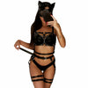Image of CEA.HARNESS Leather Harness 2 Piece Set Garters Belts Sexy Women Waist To Leg Bondage Cage Straps Bra Garter Body Belts Chest