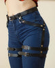 Image of CEA.HARNESS Women's PU Leather Sword Belt Waist Garter Handmade Body Bondage Sexy Leg Suspenders Restraints Belt BDSM Harness
