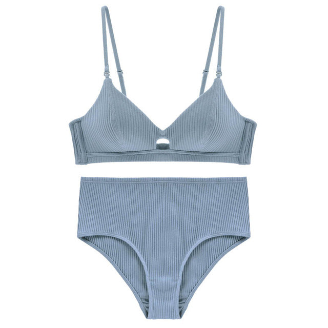 CINOON 2019 High-end Brand Romantic Temptation Bra Set Women Fashion Stripes Underwear Set Push Up Bra and Panties Set