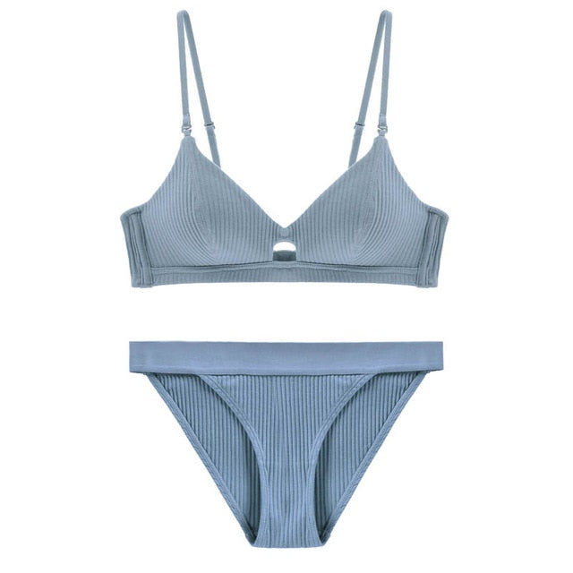 CINOON 2019 High-end Brand Romantic Temptation Bra Set Women Fashion Stripes Underwear Set Push Up Bra and Panties Set