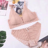 Image of CINOON French Lace Front Closure Bra And Panties Set Women Sexy Lingerie Set Push Up Bralette Embroidery Underwear Brassiere