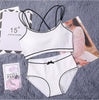Image of CINOON Japanese Lingerie Set Cotton Thin Screw Thread Push Up Bra Set beauty back Women Bra Panties Set Comfort Underwear