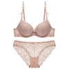 Image of CINOON Sexy Lace 3/4 Cup Bra Sets For Women Wireless Thin Cotton Breathable Comfortable Underwear Solid color Lingerie Set