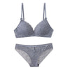 Image of CINOON Sexy Lace 3/4 Cup Bra Sets For Women Wireless Thin Cotton Breathable Comfortable Underwear Solid color Lingerie Set