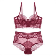 CINOON Sexy lingerie Transparent Underwear Ultra-thin Bra set 2018 new Women High Waist Brief Floral Embroidery brassier panty