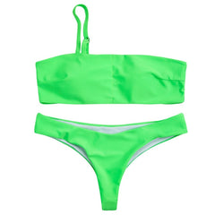 COSPOT Bikini 2019 Solid Swimwear Women Sexy Bandeau Swimsuit Brazilian Biquini Female Beach Wear Bathing Suits Swimming Suit