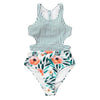 Image of CUPSHE Green Miss U Print One-piece Swimsuit Women Tied Bow Cutout Tank Monokini 2020 Girl Beach Bathing Suit Swimwear