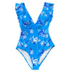 Image of CUPSHE Green Teal Plunging Solid One-Piece Swimsuit Women Ruffle Ruched Monokini 2020 Girl Beach Bathing Suits