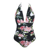 Image of CUPSHE Keep Secrets Halter One-piece Swimsuit Deep V neck Bikini Set Padded Ladies Bathing Suit Swimwear with Back Cutout